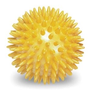Massagebold med pigge på Ø 8 cm i gul